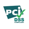 PCI DSS Compliant logo featuring a blue shield with a lock icon