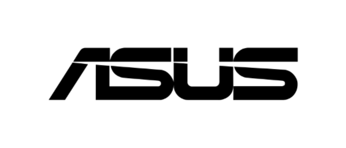 ASUS logo with the text "ASUS" in blue, stylized with a sleek, modern font.