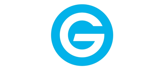 G-Technology logo with the text "G-Technology" in blue and a stylized "G" icon.