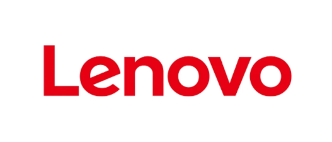 Lenovo logo with the text "Lenovo" in bold red letters.