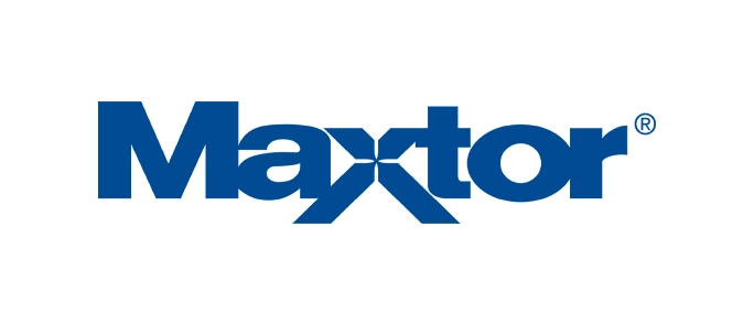 Maxtor logo with the text "Maxtor" in a bold, blue typeface.