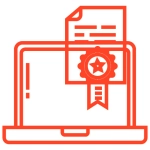 Icon showing a certificate or badge symbol combined with a data recovery image, indicating certified data recovery services.