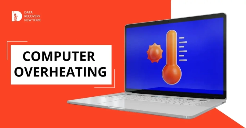 Infographic illustrating the causes and solutions for computer overheating, including issues like dust buildup, inadequate cooling, and solutions like cleaning and improving airflow.