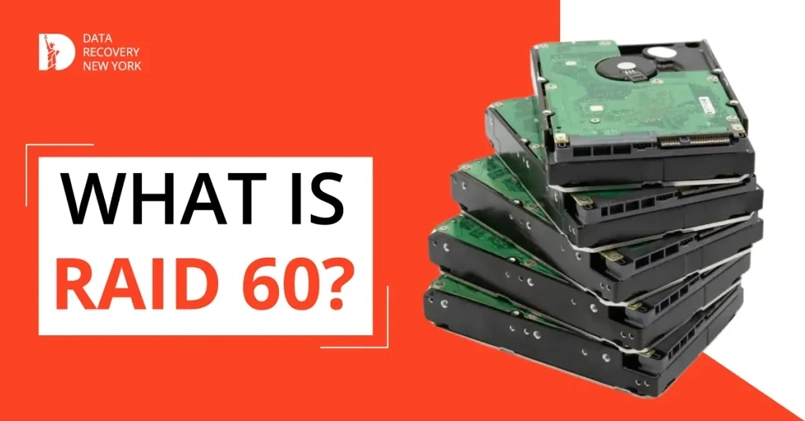 Diagram explaining RAID 60, showing how it combines RAID 6 and RAID 0 for improved performance and redundancy.