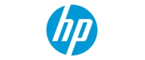 HP logo with the letters 'HP' in white text inside a blue circle or rounded rectangle.