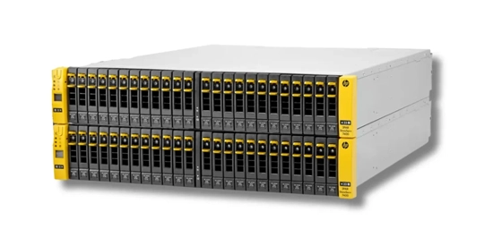 HPE 3PAR StoreServ storage system in a data center environment, with multiple drives and advanced storage technology.