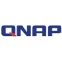 QNAP logo with the name 'QNAP' in bold, modern text, often accompanied by a distinctive icon or design element