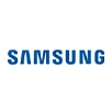 Samsung logo with the name 'Samsung' in white text on a blue oval background