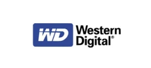 Western Digital logo with the name 'Western Digital' in bold text, usually accompanied by a blue or gray icon.